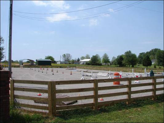 Our new arena at Half Ass Acres Miniature Donkey Farm